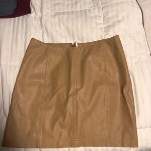 Tan Leather Skirt